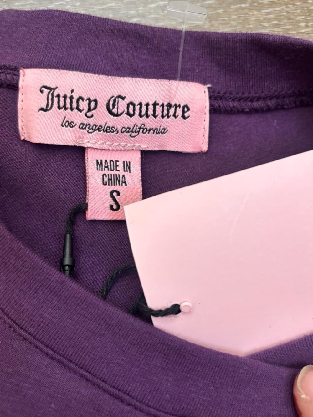 Juicy Couture "Kiss My Couture" Purple Tee with Pink Logo - Picture 4 of 4
